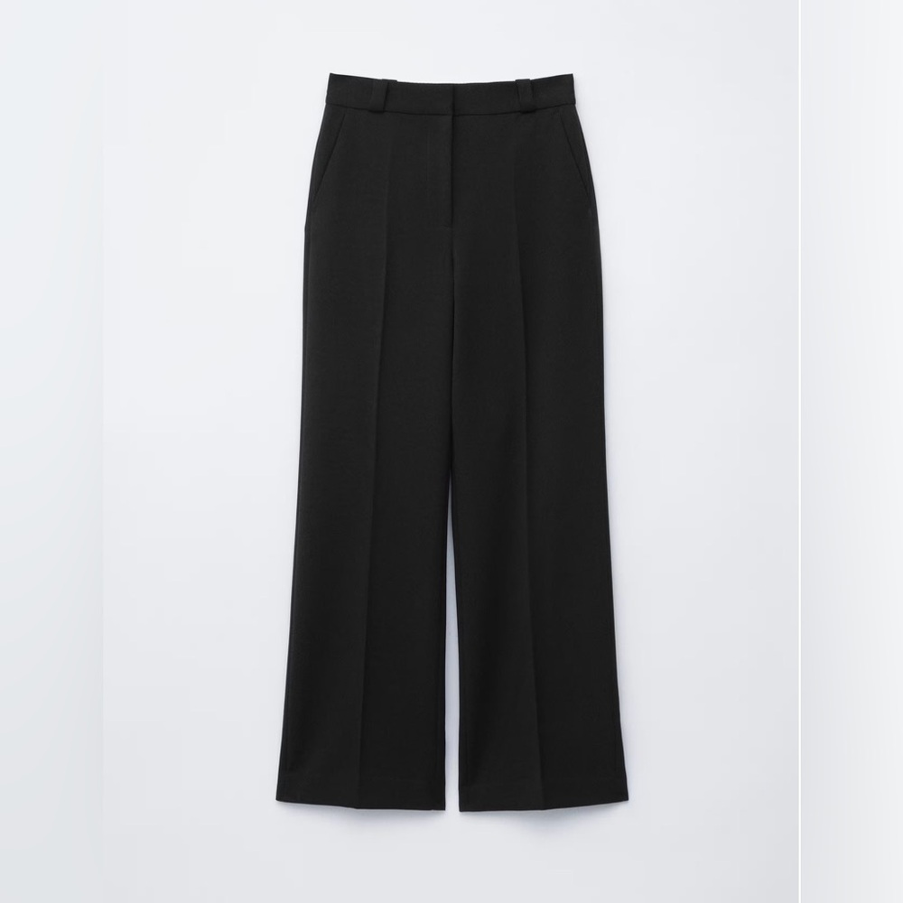 & Other Stories Wide Press-Crease Trousers — Black — Size 10 — NWT
